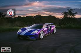 Purple Ford Gt On Huge Wheels Yes Or No Carmojo This Hue Isn T Offered By Ford So It S Probably A Wrap But It S Ford Gt Performance Wheels Ford Gt500