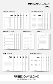 Alle jahreskalender stehen in grau. Freebie Minimal Calendar 2020 Minimalistischer Kalender 2020 Gratis Download Lieberbacken