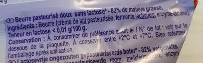 Beurre Doux Non Lactose Carrefour