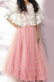 Youdesign Tulle Lace Cape Dress In Pink Colour Fashion Dresses Indian Dresses Indian Gowns Dresses