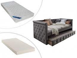 Ausziehbett Stoffsofa Louise Lattenrost 2 Matratzen 2x90x190cm Grau Sofa Stoff Kinderbett Ausziehbar Kinderbett