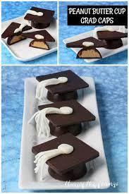 Peanut Butter Graduation Caps Homemade Candy Graduation Dessert Recipe Graduation Party Desserts Graduation Desserts Graduation Cookies