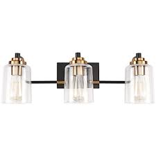 A retro prismatic glass shade complemented by chrome accents this elegant bathroom vanity light comes in a clean chrome or brass finish backplate with sparkling multifaceted crystal shades attached. Buy Solfart 3 Head Vintage Bath Vanity Light Wall Bathroom Over Mirror Modern Glass Shade Light Fixtures 3 Lights Exclude Bulb Online In Indonesia B07vx6zkt5