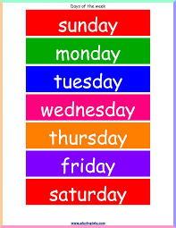 Days of the week chart free printable you will find many free printable files online. Days Of The Week Chart Free Printable Zimer