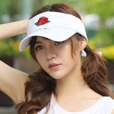 Rose Flower Embroidered Sun Visor Hat For Teenage Girls Casual Sports Summer Sun Hats Summer Sun Hat Sun Visor Hat Casual Girl