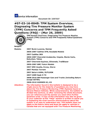 Tpm System Overview Diagnosing Tire Pressure Manualzz