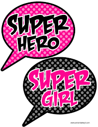 Birthday Free Printable Photo Booth Props Words Speech Bubbles From Super Girl Pink Printable Photo Booth Prop Set Girl Superhero Party Superhero Girls Birthday Photobooth Props Printable