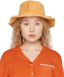 Jacquemus Le Raphia 'Le Bob Bandho' Bucket Hat In 710 Light Orange