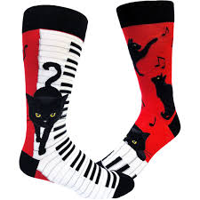 Mens winter home thicken house bed sock non slip plush slippers floor socks. Piano Cat Mens Crew Socks The Sockery
