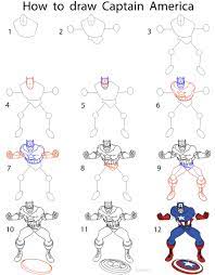 Draw a curved line extending from one side of the circle. How To Draw Captain America Step By Step Pictures