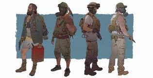 Concept art of the Rattlers by Richard Lyons. My favorite is the one on the  far left with his short shorts, blue blazer, and military combat boots. :  r/thelastofus