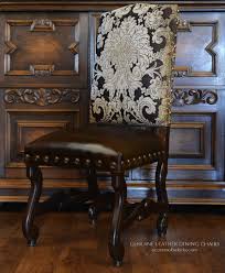 Blue Old World Dining Chair With Genuine Leather Tuscan Decorating Rustic Dining Chairs Tuscan Furniture