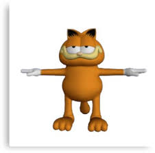 Garfield T Pose Canvas Print By Jakeebler Garfield Canvas Prints Poses
