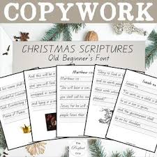 Christmas Copywork Qld Beginner S Font Esv Scriptures Christmas Scripture Copywork Christmas Bible