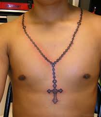 Cross tattoo with skull design in it. 73 Delicate Rose Necklace Cross Tattoo In 2020