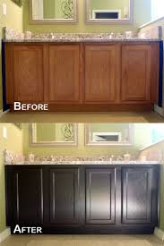 If the wood is dirty, first make sure that it's carefully cleaned with minwax® wood cabinet cleaner and a soft cloth. Furniture Recolor Light Oak To Dark Oak Bathroom Cabinet Using Java Gel Stain For More Wo Stained Kitchen Cabinets Staining Cabinets Kitchen Cabinets Makeover