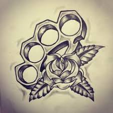 Traditional Brass Knuckle Rose Tattoo Sketch By Ranz Gangster Tattoos Brass Knuckle Tattoo Pattern Tattoo
