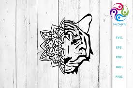 Download Tiger Face Out Of Mandala Svg Cut File By Sintegra Thehungryjpeg Com
