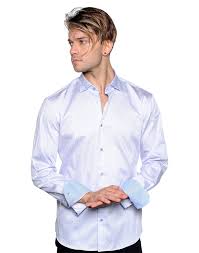 Business Casual Light Blue Dress Shirt Mizumi Couture
