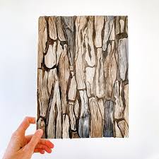 Watercolor Tree Bark Painting Wall Art Print Or Canvas In 2020 Tree Bark Watercolor Tree Art Prints