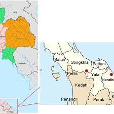 The deep south thailand for visitors. Map Of Songkhla And Narathiwat Provinces Of Thailand And The Download Scientific Diagram