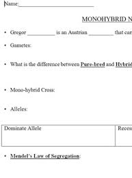 Answer key for amoeba sisters video. Genetics Monohybrid Notes Worksheets Teaching Resources Tpt