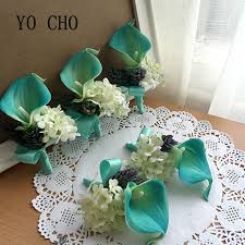 3 john can`t find any door. Turquoise Real Touch Calla Lily Corsage Or Boutonniere Wedding Supplies Wedding Garland