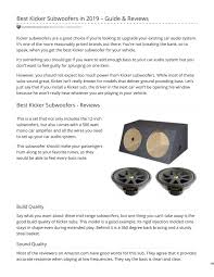 Grace reinhart sachs is living the only life she ever wanted for herself. Kicker C12 Subwoofer Review Best Kicker Subwoofer Reviews Is Kicker A Good Brand By Kristen Brown Issuu