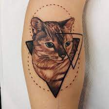 Geometric Cat By Alex Passapera Red Baron Ink In Nyc Self Post By Artist Geometric Cat Cat Tattoo Small Tattoos For Guys