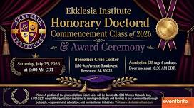 Ekklesia Institute Honorary Doctoral Commencement & Award Ceremony