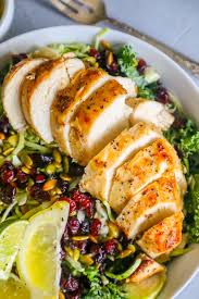Want a cozy chicken stew that tastes like it's been braising all day, but takes just an hour to prepare? Citrus Kale Salad With Baked Chicken Recipe Sweet Cs Designs