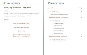 Web Requirements Document A Tool To Help You Log Departmental Business Requirements For Yo Website Inspiration Website Design Services Table Of Contents Page