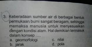 Tenaga pembentuk muka bumi : Keberadaan Sumber Air Di Berbagai Bentuk Permukaan Bumi Sangat Beragam Sehingga Memaksa Manusia Brainly Co Id