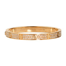 Love Bracelet 18k Pink Gold Bracelet Set With Paved Diamonds Cartier Love Bracelets Cartier Love Bracelet Pink Gold Jewelry