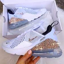 Also available in classic silver swarovski. Diamond Kicks Nike Women S Air Max 270 In White And Black Encrusted With Rose Gold Swarovski Crystals Www Diamondkicks Com Au Facebook