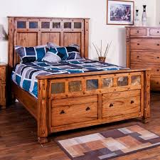 Queen Bed W Storage In Footboard By Sunny Designs Oak Bedroom Furniture Oak Bedroom Furniture Sets Rustic Bedroom Furniture