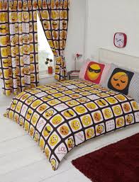 Funky Black Emoji Expressions Lol Dnd Symbols Duvet Cover Bed Set Or Curtains In Home Furniture Amp Diy B Yellow Bedding Yellow Bedding Sets Bed Linen Sets