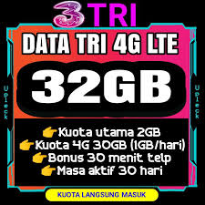 Di akhir tahun 2019 hingga awal tahun 2020 ada tawaran promo menarik yang diberikan oleh provider three kepada pelanggannya. Tembak Inject Data Tri Combo 32gb 4g Lte Kuota 32 Gb 1gb Per Hari Selama 30 Hari Paket Three Shopee Indonesia
