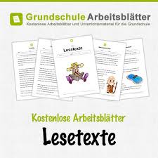 Proben & klassenarbeiten grundschule klasse 3 deutsch | thema: Lesetexte Kostenlose Arbeitsblatter