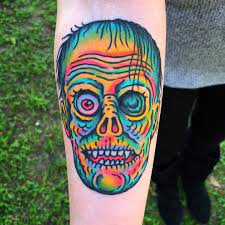 Colorful Zombie Head Tattoo Head Tattoos Body Art Tattoos Color Tattoo
