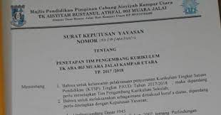 Sk pengembangan kurikulum 2013 paud.doc update terbaru sebagai pendukung bahan materi administrasi k13 yang diterbitkan oleh unknown pada hari minggu, 22 januari 2017 dimaksudkan untuk mempermudah kegiatan guru di sekolah. Contoh Sk Penetapan Tim Pengembangan Kurikulum Tk Kb Major Cpartikel