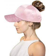 Glitter Ponytail Baseball Cap High Ponytail Hat Women Messy Buns Mesh Ponycap Dad Hat Silk Pink In 2021 Dad Hats Ponytail Hat Ponytail Baseball Cap
