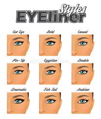 Various Eyebrow Shapes Make Up Chart Stock Vector