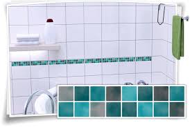 Fliesenaufkleber Mosaik Fliesenbordure Turkis Grau Medianlux Shop