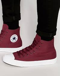 Black And Red Converse High Tops Converse Chuck Taylor All Star Ii Hi Top Sneakers In Red 150144c Chucks Converse Converse Chuck Taylor Ii Converse Style Women