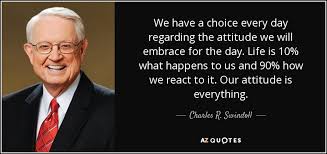 Charles R Swindoll Quote We Have A Choice Every Day Regarding The Attitude We