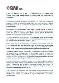 Gracias a dios podemos dejar de lado al amigo jadue, que se sumará a la campaña de boric pero con malas ideas como ha tenido siempre, cerró. Partido Republicano Post Facebook
