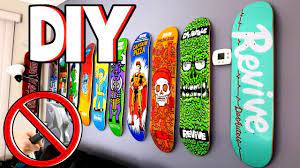 The board has 8 plies (one more than usual) and has carbon fiber disc inserted around the truck mounting area. Diy How To Wall Mount A Skateboard Youtube