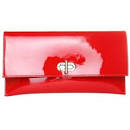 Red patent leather clutch bag