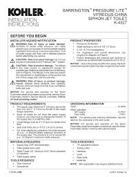 Kohler K 4327 0 Installation Guide Manualzz Com